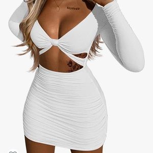 White Cut Out Mini Dress
